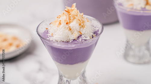 Ube Mousse in Parfait Glass
