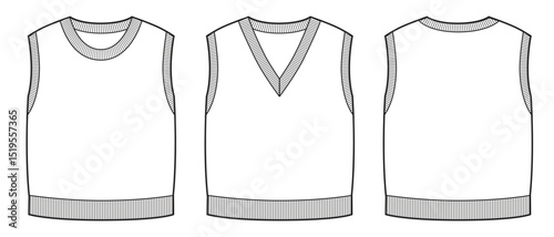 Set of kids knitted vest