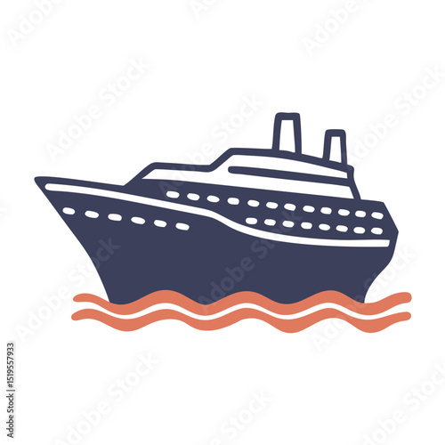 Large cruise ship sailing across calm waters under a clear sky during daytime