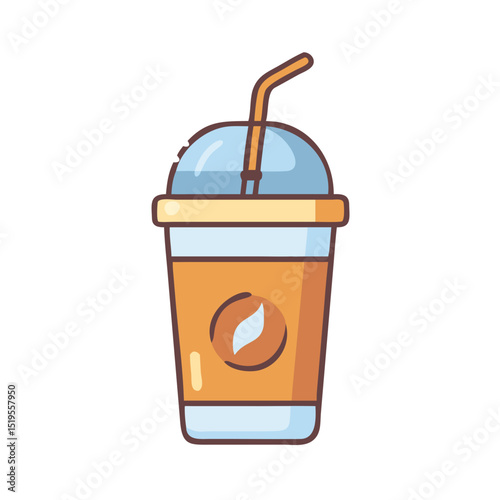 Refreshing iced beverage served in a clear cup with a straw during a sunny afternoon
