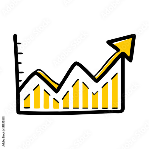 Trend of growth showcased through a simple line graph demonstrating positive changes over time