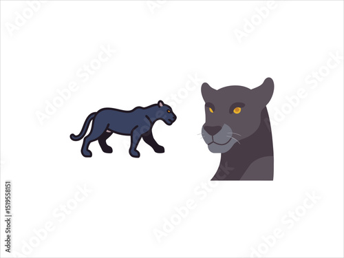 Panther logo design,,panther icons illustration
