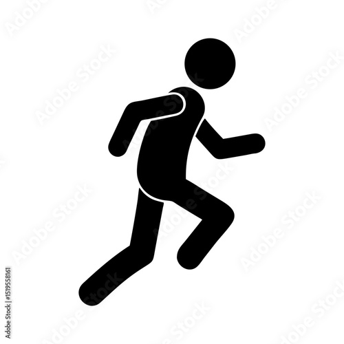 Running figure silhouette in motion representing exercise and athletic activity