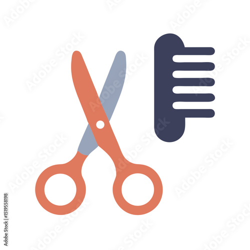 Tools used for hairstyling with scissors and a comb on a white background showcasing the essentials of hair care and grooming