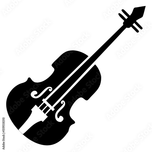 Classic silhouette of a cello with elegant lines and curves displayed against a simple background