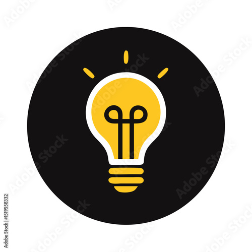 Bright light bulb graphic representing innovative ideas and inspiration for creative projects