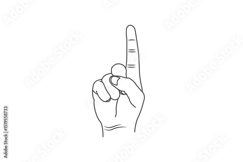 1 finger icon on white background.