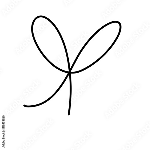 Rope bow hand drawn 