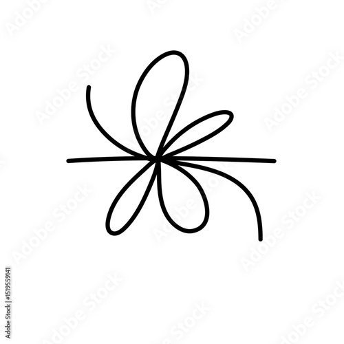 Rope bow hand drawn 