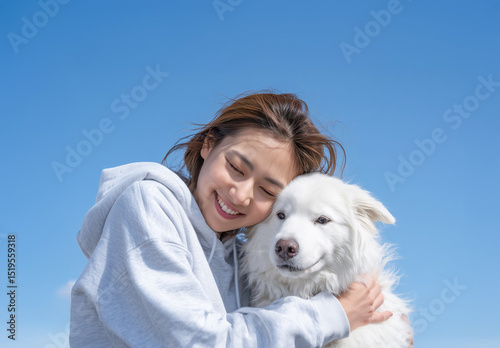 女性と犬