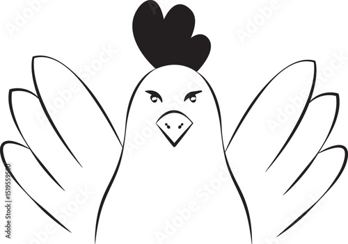 vector chicken icon black 
