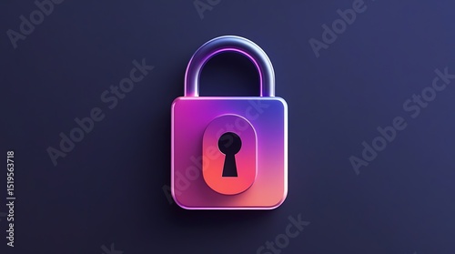 Modern padlock icon gradient security concept
