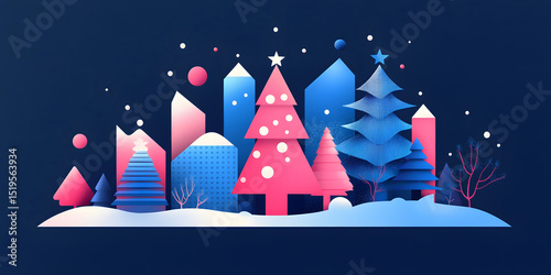 christmas, santa, holiday, winter, snow, tree, gift, xmas, vector, cartoon, snowman, claus, illustration, decoration, santa claus, card, new, celebration, new year, year, season, hat, present, design,