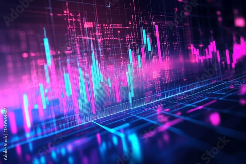 Wallpaper Mural Colorful digital display of financial data. Torontodigital.ca