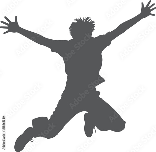 jumping people silhouettes