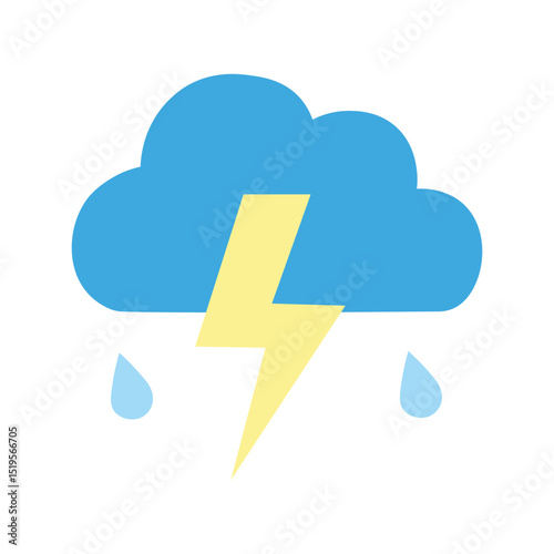 Thunderstorm cloud with lightning bolt icon