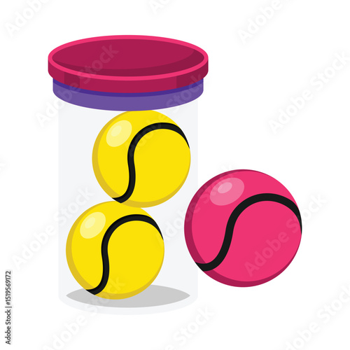 Tennis Ball Vector style icon. Eps 10 file