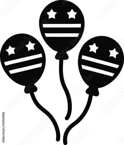 American Flag Balloons silhouette icon