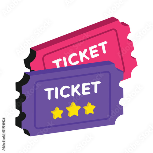 Ticket Vector style icon. Eps 10 file