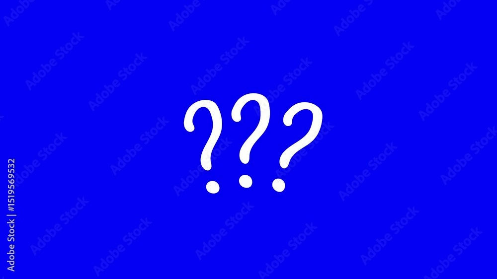 Animation of question marks appearing. Emotion question What? Q and A, FAQ