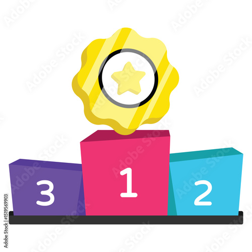 Winner Podium Vector style icon. Eps 10 file