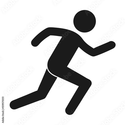 Active Person Running Motion Vector Icon for Fitness Exercise Sports Activity Training and Healthy Lifestyle Representation

