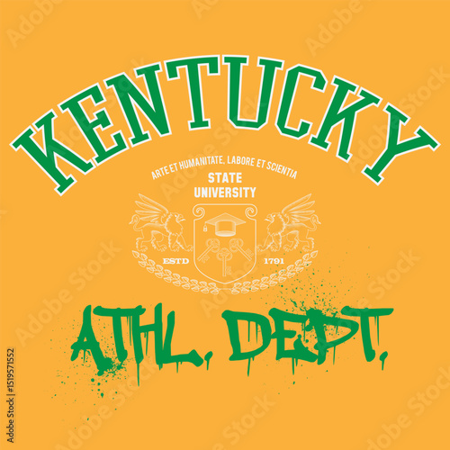 Retro typography university vintage slogan print, 
highlighted grunge texture for graphic t-shirt or sweatshirt hoodie - Vector