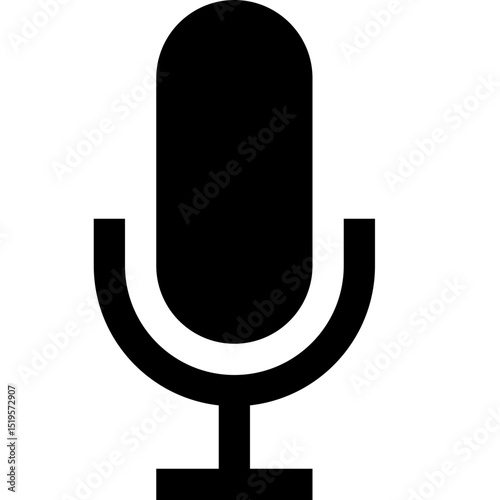 Microphone Icon Vector - Audio Recording Voice Sound Music Symbol