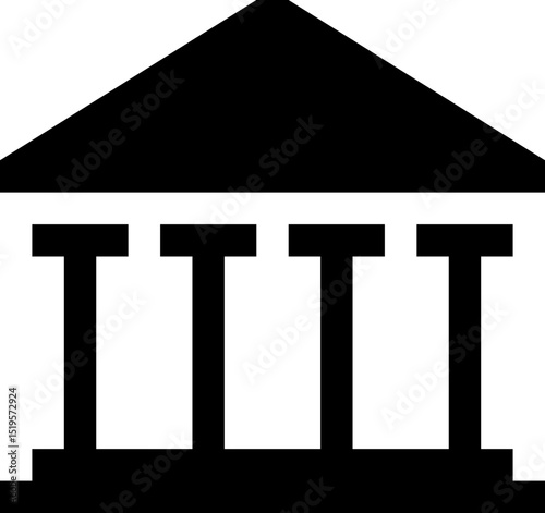 Government Building Icon Vector - Bank Court Museum Architecture Symbol