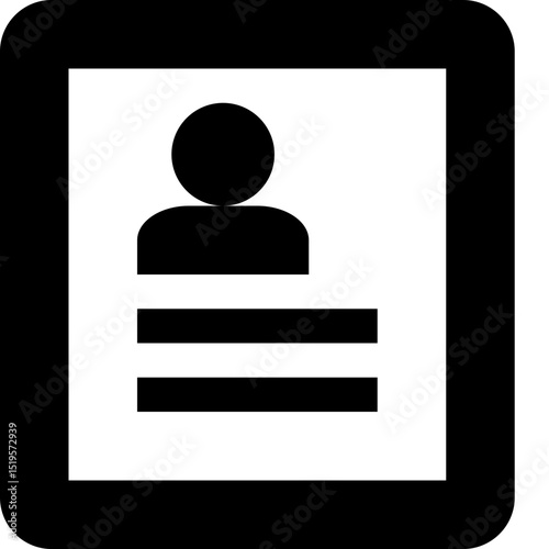 Contact Card Business Profile Icon Vector