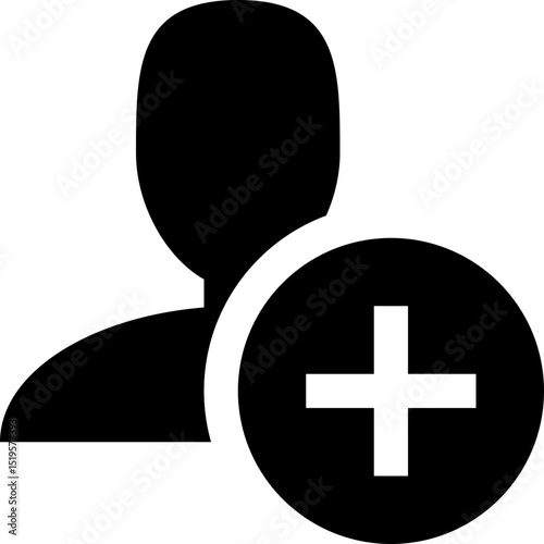 Add User Icon Vector - New Profile Plus Symbol