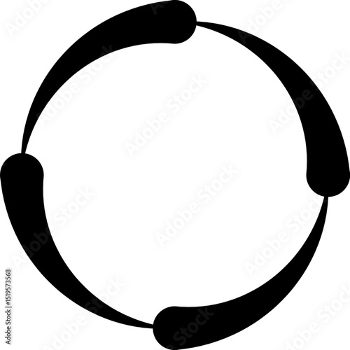Cycle Icon Vector - Rotation Loop Process Symbol