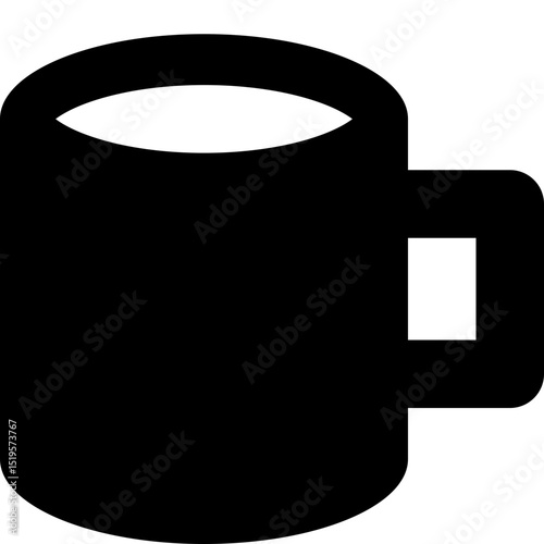 Coffee Mug Icon Vector - Hot Drink Cup Beverage Symbol