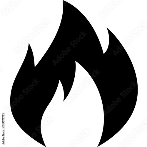Fire Flame Icon Vector - Heat Burn Energy Symbol