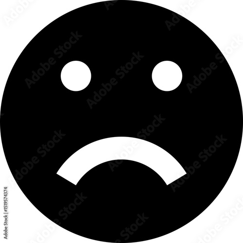 Sad Frowning Face Emoji Vector Icon