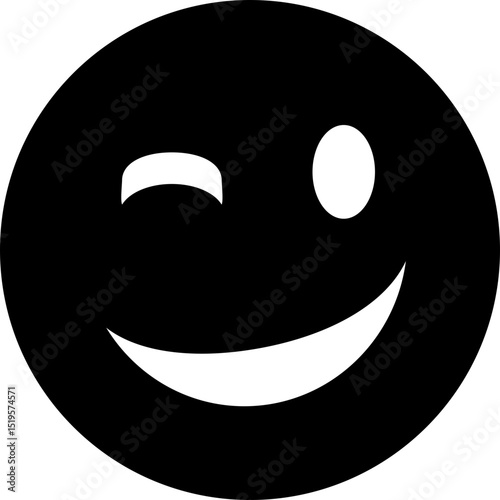 Winking Smiling Face Emoji Vector Icon