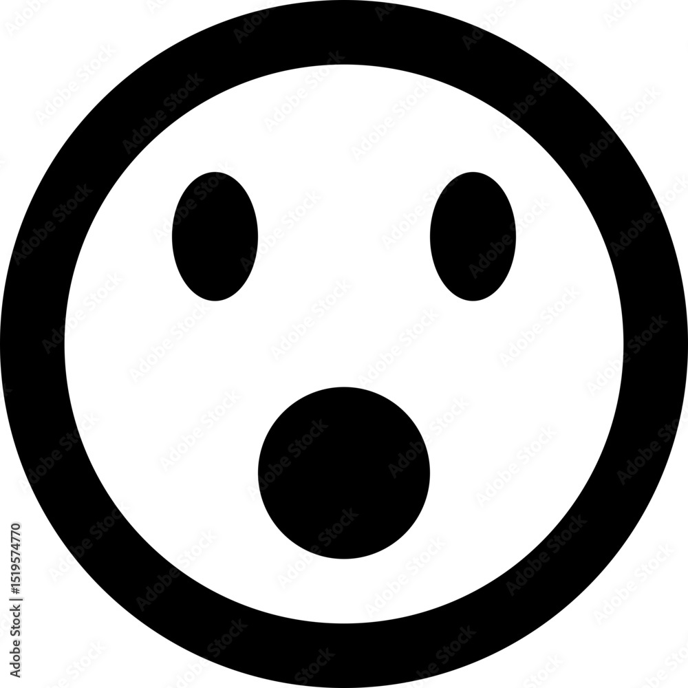 Fototapeta premium Shocked Surprised Face Emoji Vector Icon