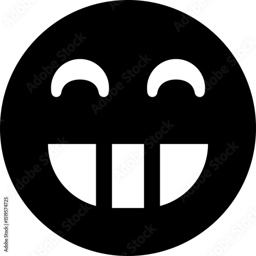 Big Grin Teeth Showing Face Emoji Vector Icon