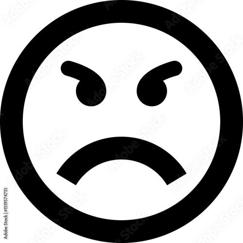 Angry Frowning Face Emoji Vector Icon