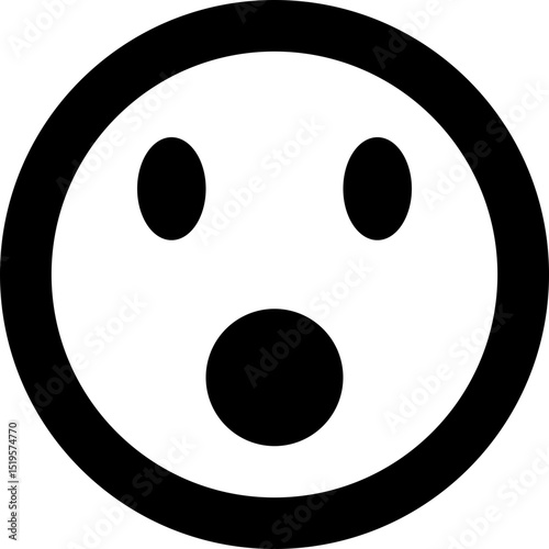Shocked Surprised Face Emoji Vector Icon