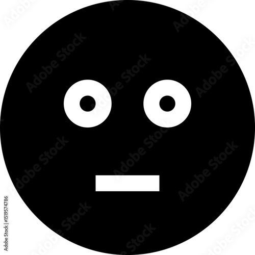 Blank Stare Emotionless Face Emoji Vector Icon
