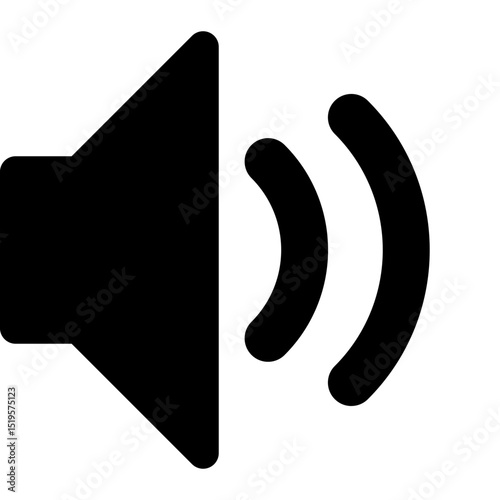 Black Volume Medium Sound Waves Speaker Vector Icon