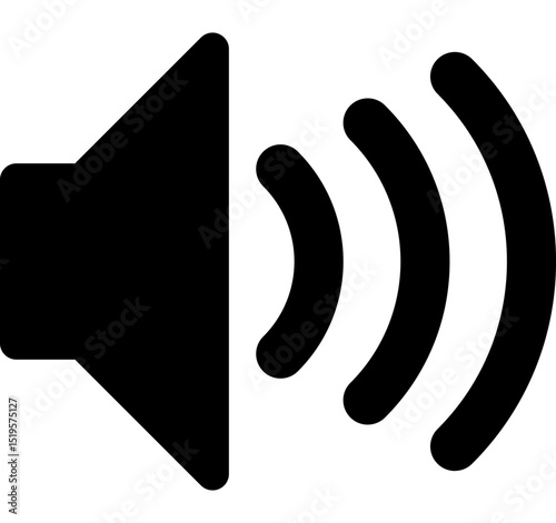 Black Volume High Sound Waves Speaker Vector Icon