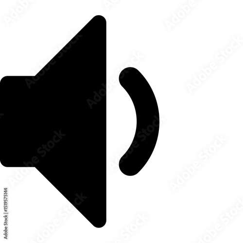 Black Volume Low Sound Wave Speaker Vector Icon