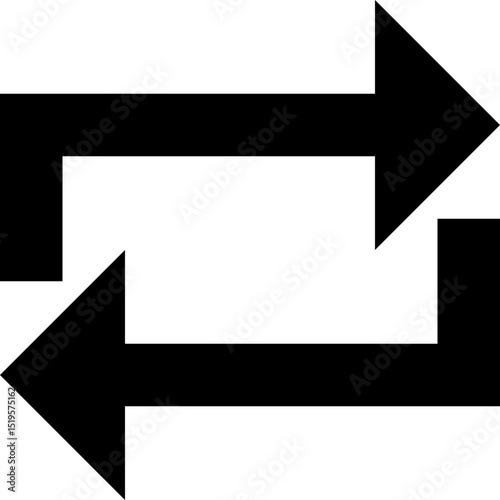 Black Bidirectional Transfer Arrow Vector Icon