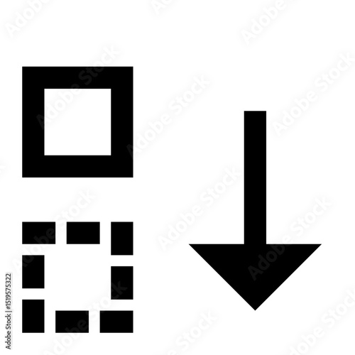 Export Data Icon - Grid Download Arrow Vector Symbol