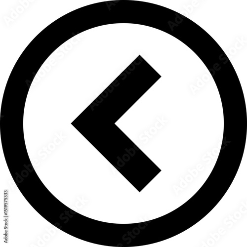 Left Arrow Circle Icon - Previous Navigation Button Vector Symbol