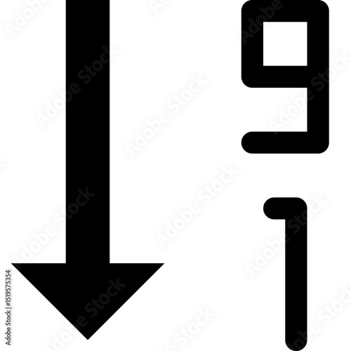 Numbered List Icon - Ordered List with Arrow Vector Symbol