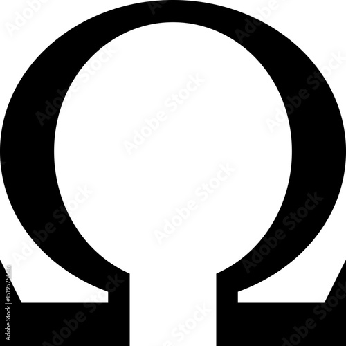 Omega Symbol Icon - Greek Letter Mathematical Scientific Vector Design