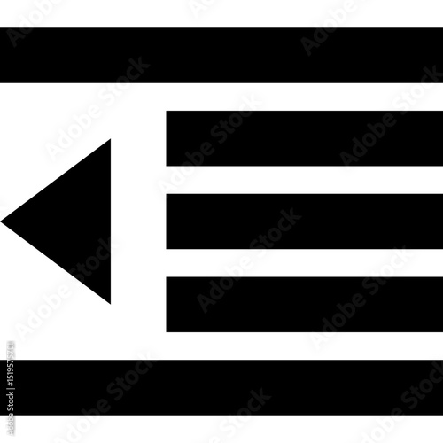 Left Arrow Menu Icon Black Vector Navigation Interface Symbol